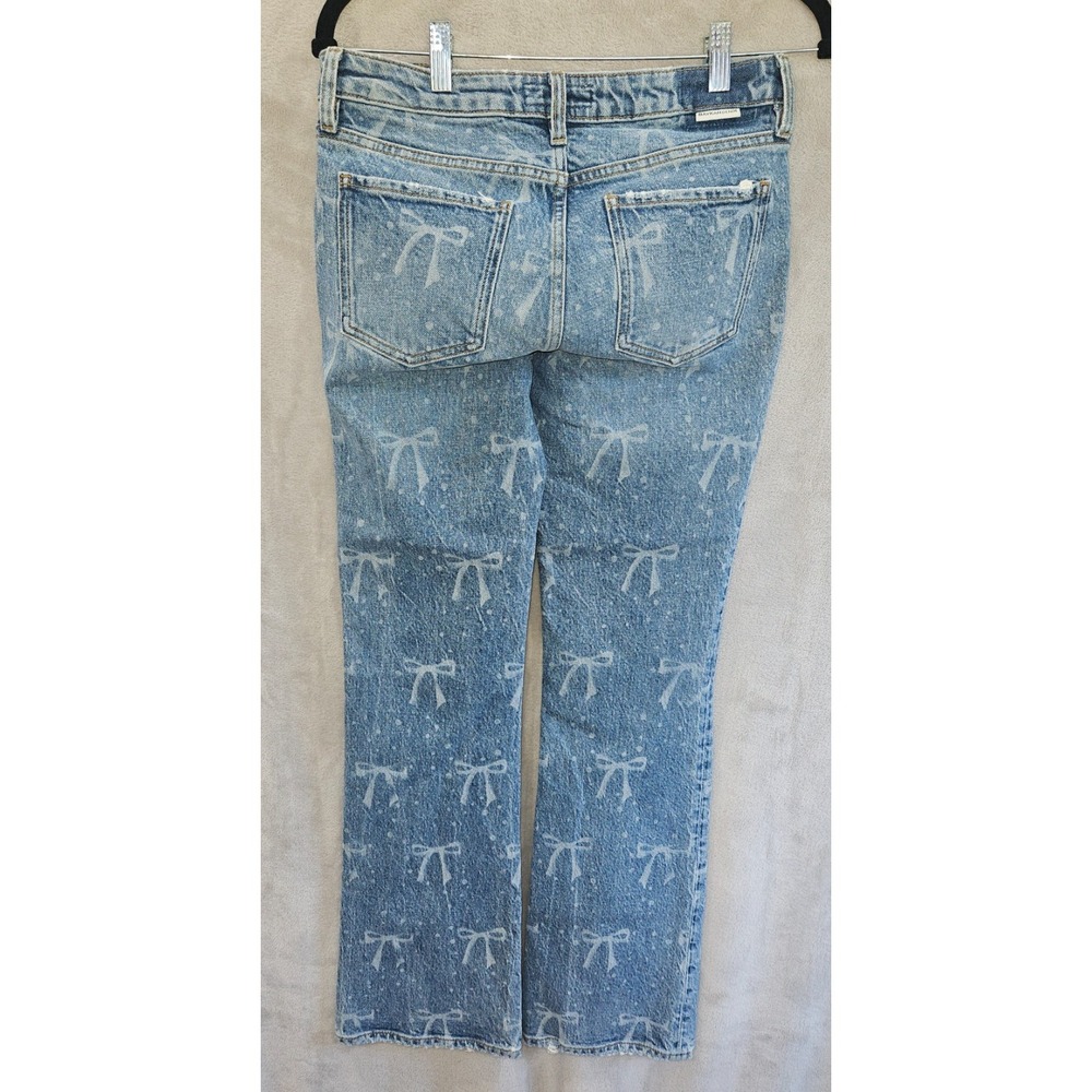 Baykan Denim Sample Ribbon Jeans 1 of a Kind Bow Pattern Coquette Y2K Balletcore - Picture 3 of 10